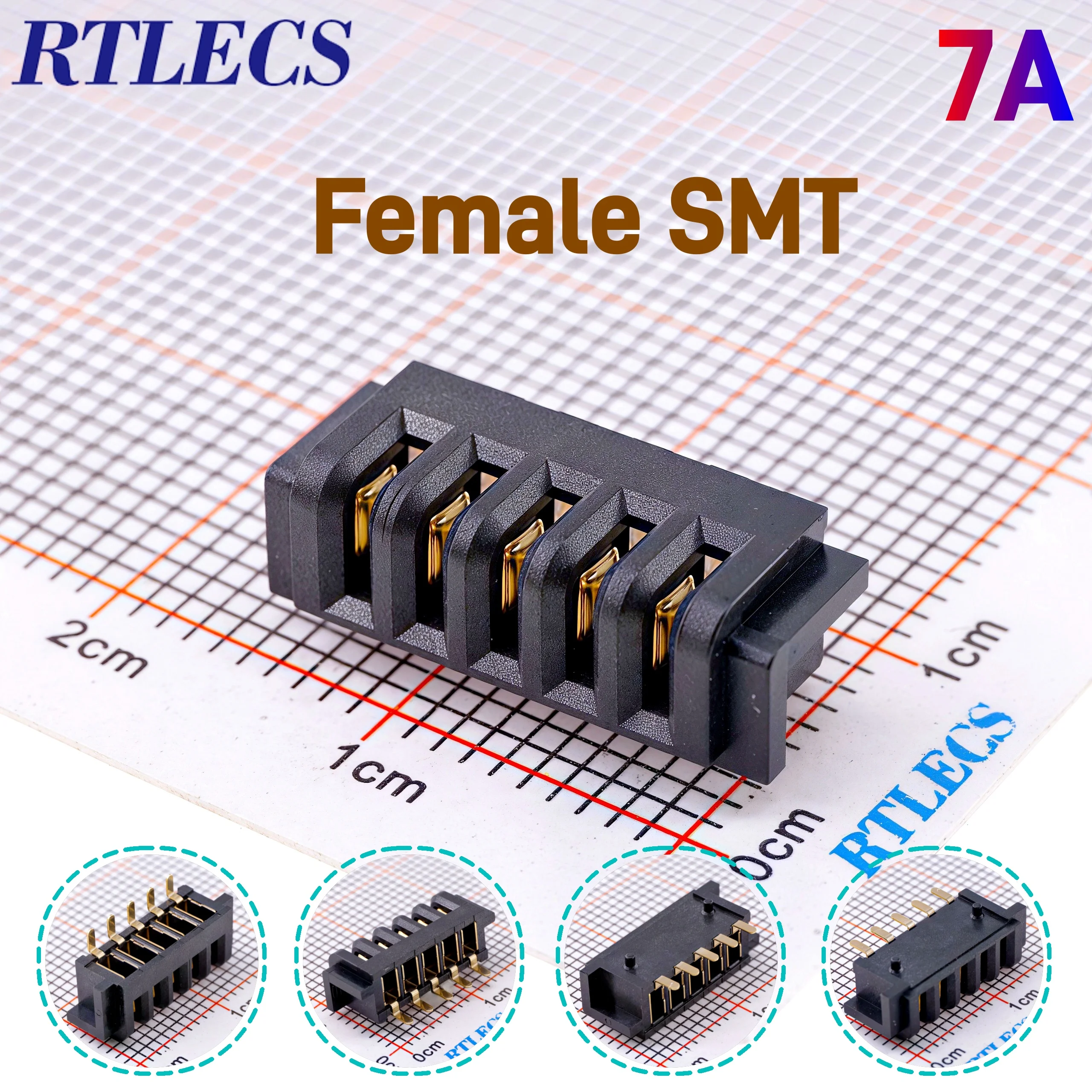 5/20/50 Pcs SMD Right Angle Plug Socket High Current Blade Battery Connector 7 Amps Pitch 2.5mm 5 Positions