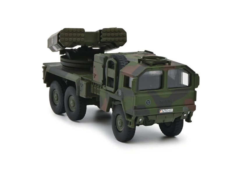 1:87 Scale Diecast Alloy Military MAN KAT1 7t.gl.LAR Truck Toys Cars Model Classics Adult Collectible Souvenir Gifts Display