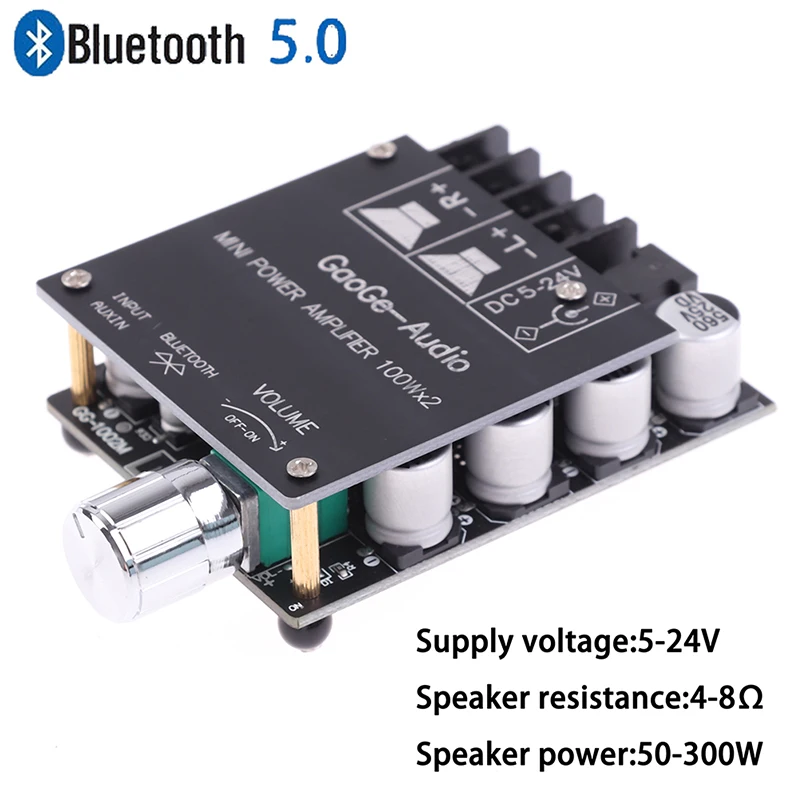 

ZK-1002L MINI Bluetooth 5.0 DC 5-24V Wireless Audio Digital Power Amplifie W2X1