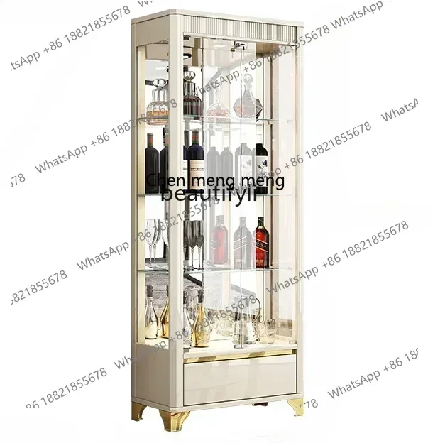 

cn8617 LHY New Arrivals Living Room Light Luxury High-End Wine Cabinet Small Apartment Glass Door Display Wall Storage Cabinet S