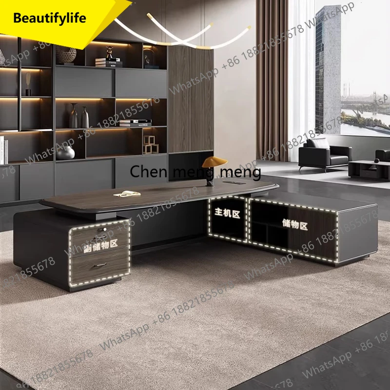 

A17 Gamer Computer Office Desk Secretary Luxury Design Study L Shaped Office Large Desk Chair Work Bookshelf Executive Furni