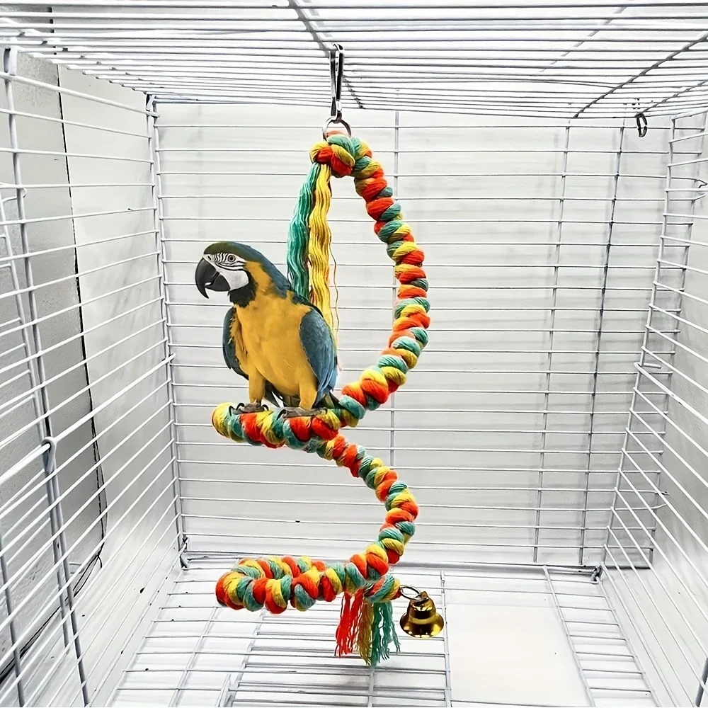 Bird Toys Parrot Climbing Ropes Parrot Colorful Toy Climbing Rope Rotating Climbing Rope Bird Relax Play Grinding Toy Rope