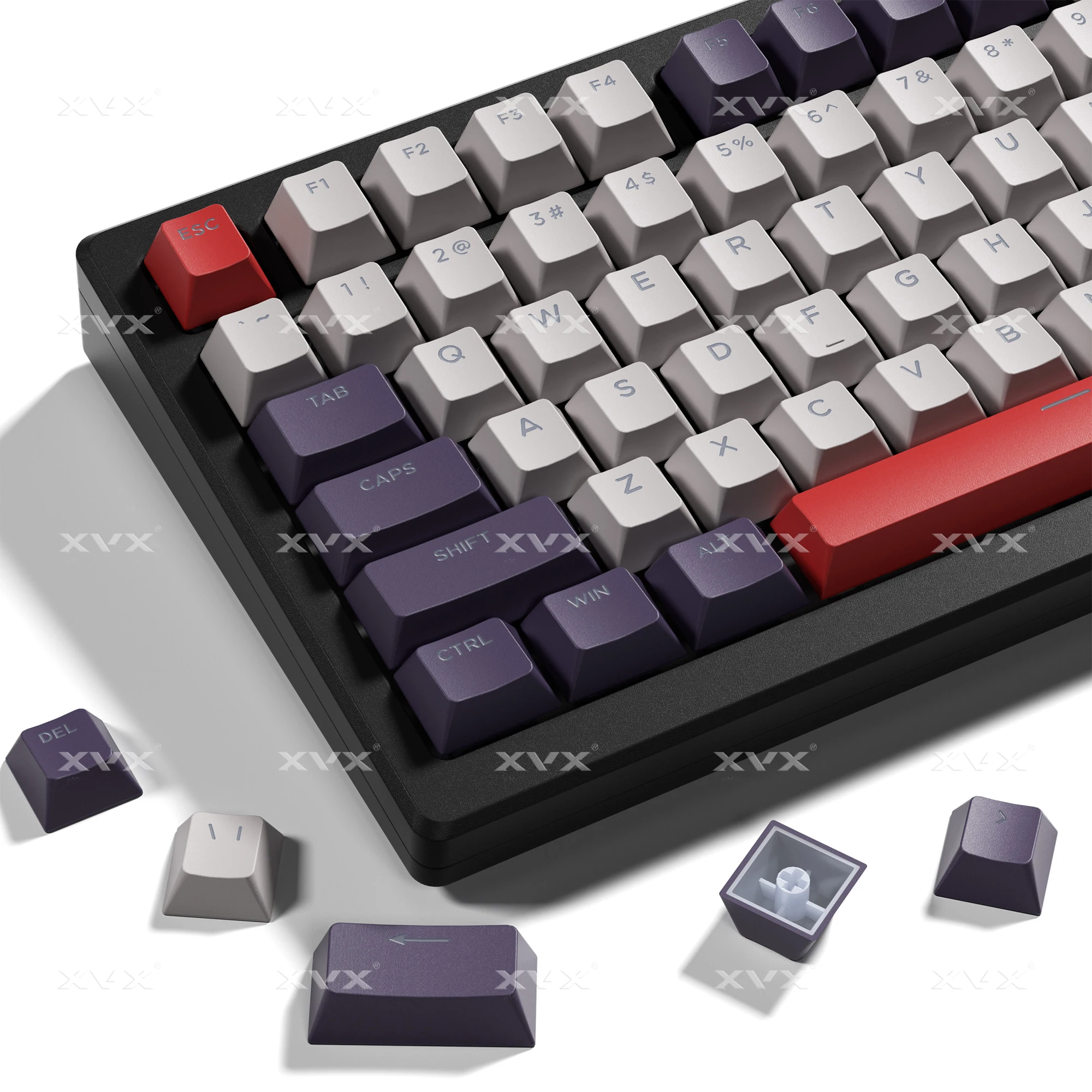 

XVX 133 Keys Shine Through PBT Retro Keycap Double Shot Cherry Profile Key caps for Cherry MX Switches Mechanical Keyboard