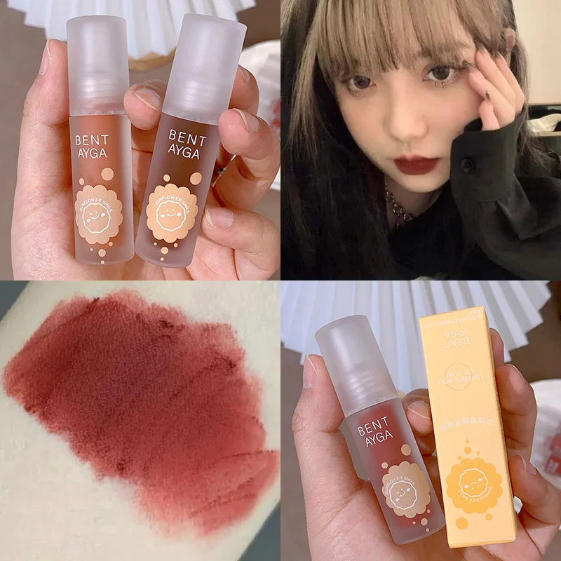 Waterproof Matte Velvet Lip Mud Long Lasting Non-stick Cup Liquid Lipstick Sexy Nude Red Brown Lip Gloss Korean Makeup Cosmetics