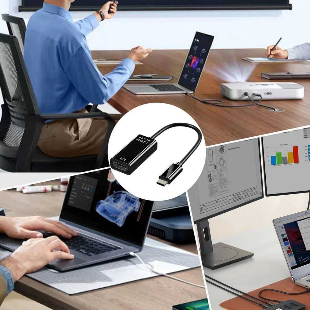 Type C to hdmi-Compatible Adapter Converte 4K 60Hz Adapter for MacBook Pro iPad Pro Samsung Galaxy S10 S9 USB C Video Converter image 6
