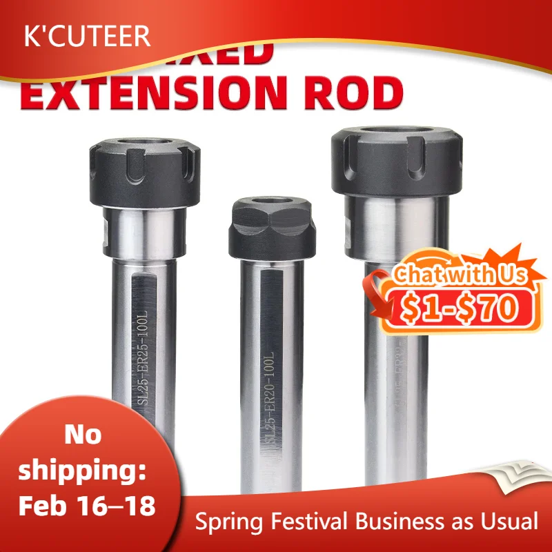 SL12-ER11A-100L/SL20-ER20-100L/SL32-ER32-100L V. V, Tiện Với Mặt Gắn Thẳng Vỏ ER Nối Dài Cần Khoan Nối Dài Cần