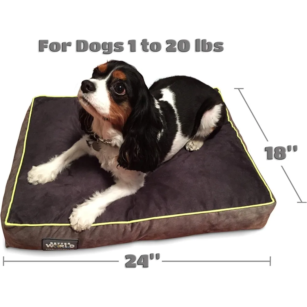 سرير كلب من إسفنج الذاكرة لتقويم العظام بسمك 5 بوصات مع غطاء قابل للإزالة قابل للغسل 180 جرامًا للمتر المربع، صغير (24 بوصة × 18 بوصة × 5 بوصة) (كلاب 1-20