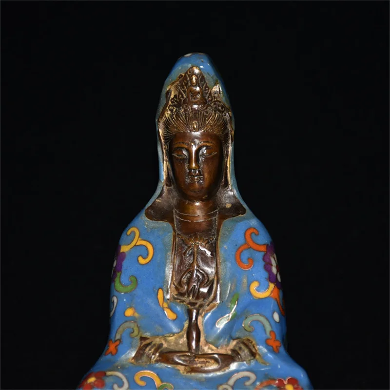 China Old Beijing Secondhand Goods Copper Cloisonne Filigree Avalokitesvara