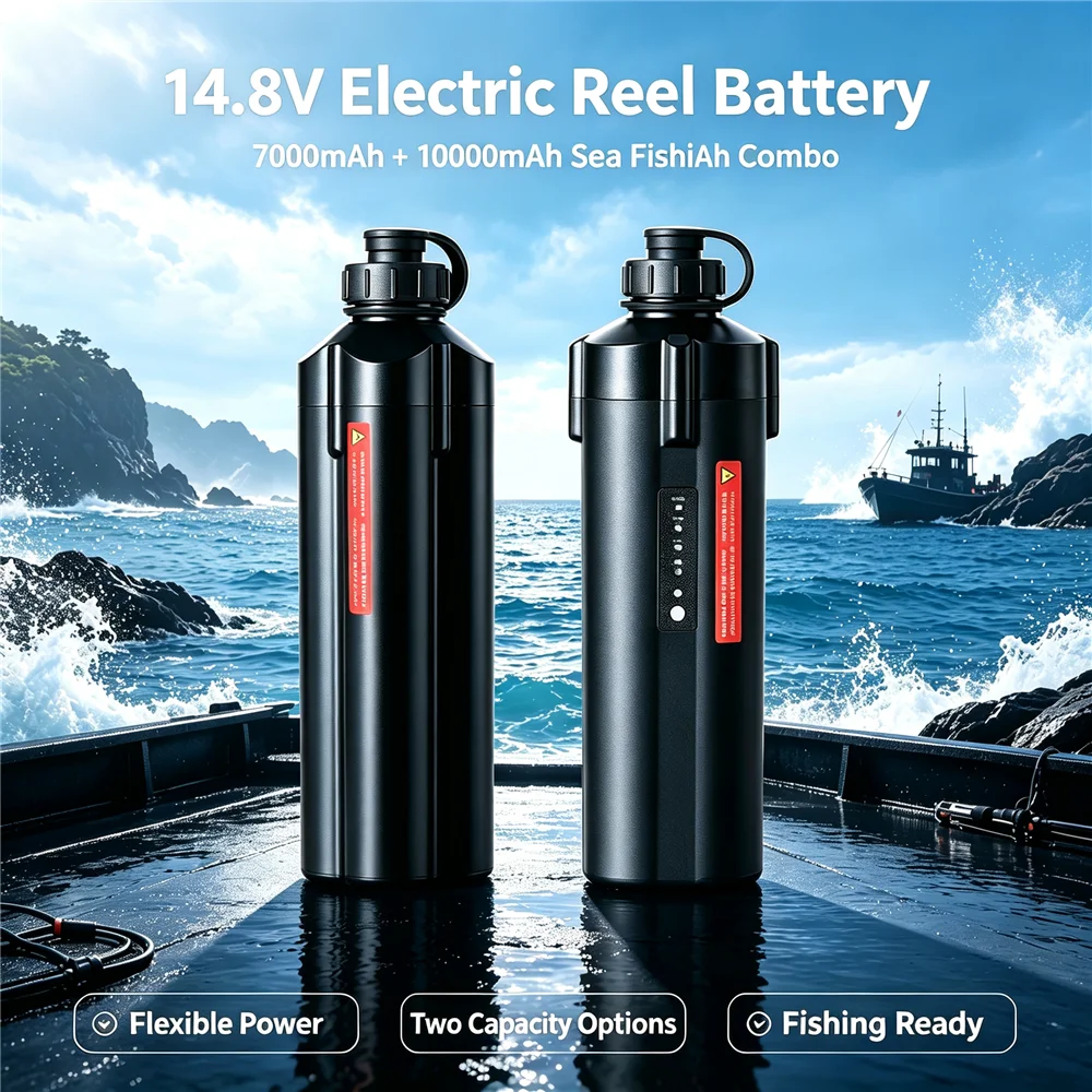 14.8V Electric Reel Fishing Electric 7000/10000mAh Sea Fishing Road Sub-wheel for DAIWA SHIMANO ECOODA Electric Winch Battery