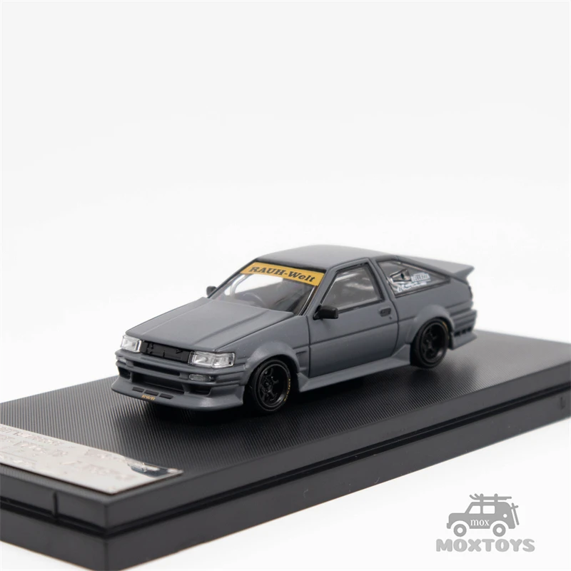 STREET W64PON SW 1:64 RWB AE86 Matte Black / Cement Gray Diecast Model Car