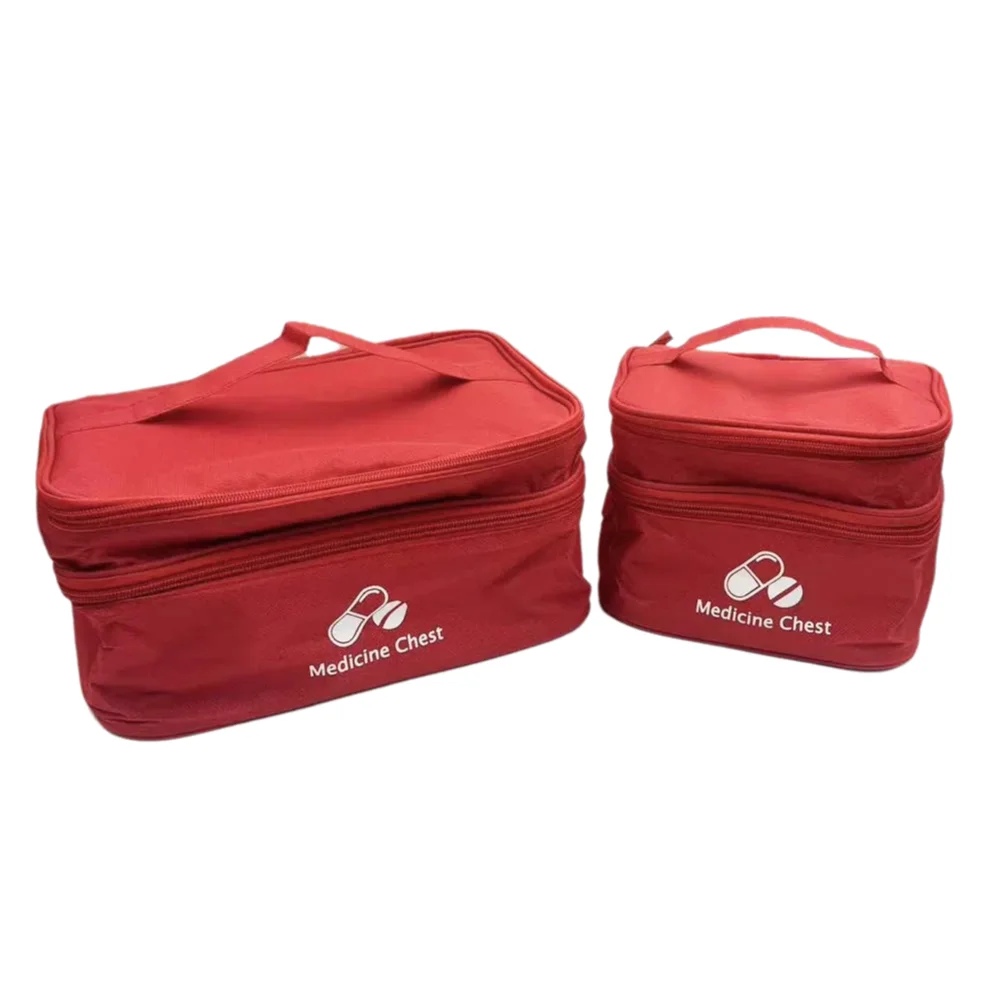 حقيبة طبية ذات سعة كبيرة ذات طابقين، مجموعة الإسعافات الأولية للطوارئ متعددة الحجم في الهواء الطلق، حقيبة تخزين الأدوية المحمولة، منزل جديد #3