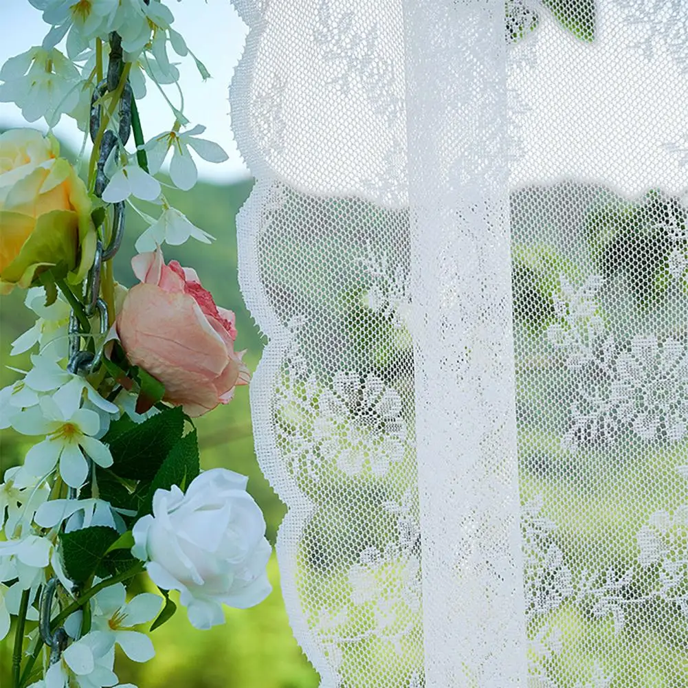 Wear-resistant Curtain Wedding Arch Draping Fabric White Lace Sheer Backdrop Curtain for Wedding Ceremony Bridal Shower Party
