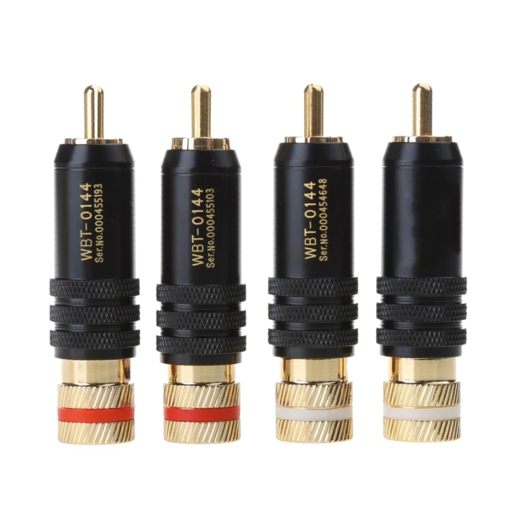 

12 pcs WBT-0144 Gold plated RCA plug lock Soldering Audio/Video plugs Connect