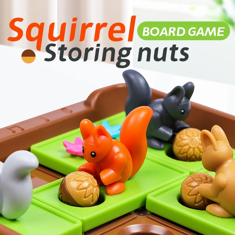 Squirrels Store Nuts Board Game Children Education Learning Toys 60 Challenges Puzzle IQ Game Logical Thinking Training kid gift