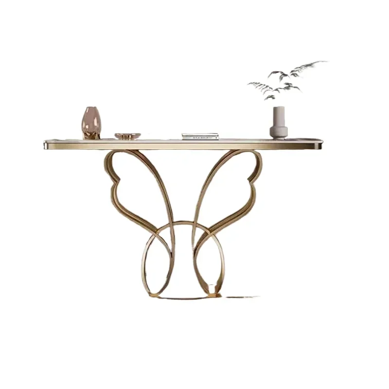 

Modern Light Luxury Stainless Steel Long Strip Entrance Corridor Against Wall Strip High-end Modern Slate End View Platform