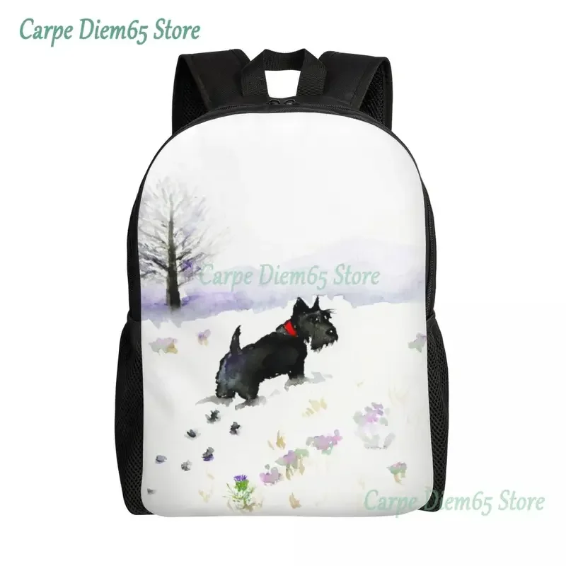 Scottie Dog Waiting For A Friend zaino da viaggio uomo donna School Computer Bookbag Scottish Terrier College Student Daypack Bags