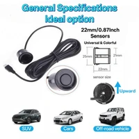 Hippcron Car LED Parking Sensor Kit 4 Sensors 22mm Reverse Radar Sound Alert Indicator System 8 Colors 6