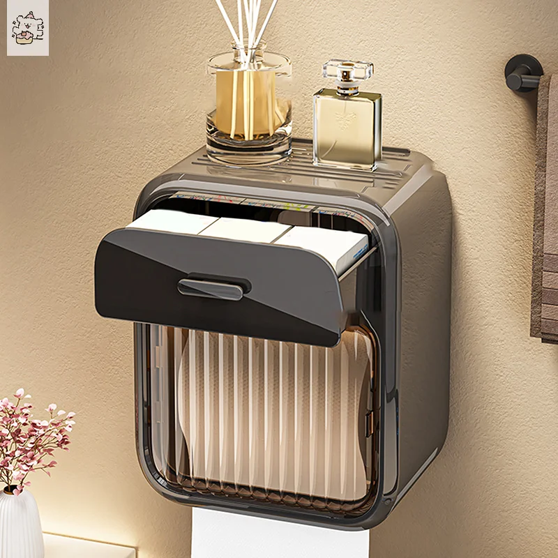 1 * Toiletpapierdoos Toiletpapierrol Opbergrek Badkamer Roller Tissue Houder Wandmontage Tissue Dozen Badkameraccessoires