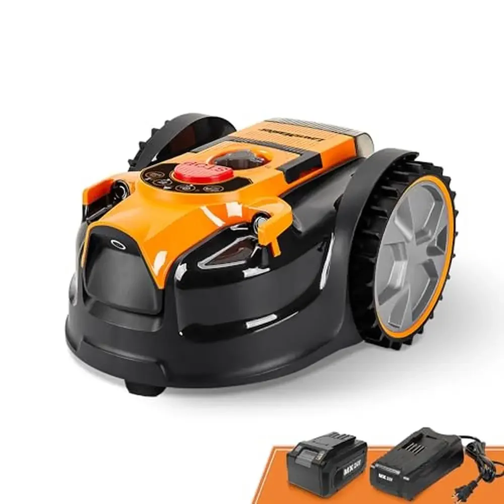 

Robot Lawn Mower Perimeter Wire Free Robotic Small Yards up to 1000 Sq ft Optical Navigation Automatic Obstacle Avoidance 35%