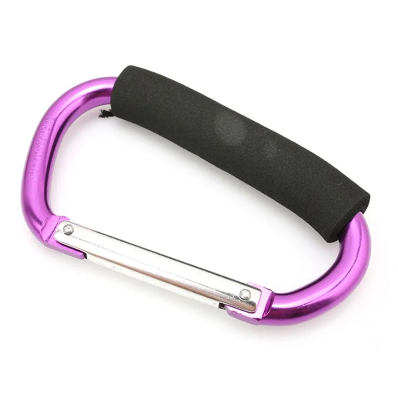 Großer Karabiner, Kinderwagen-Haken, Organizer, Aluminium, D-Ring, Federverschluss, Schlüsselanhänger-Clip, Tragegriff zum Aufhängen von Geldbörsen, Einkaufstaschen – Detail 26