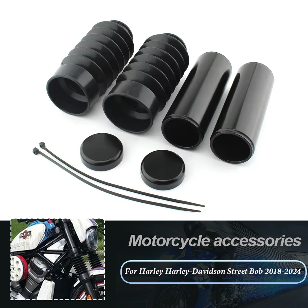 For Harley Davidson Street Bob 2018-2024 Motorcycle Front Fork Boot Slider Shock Absorber Cover Gaiters