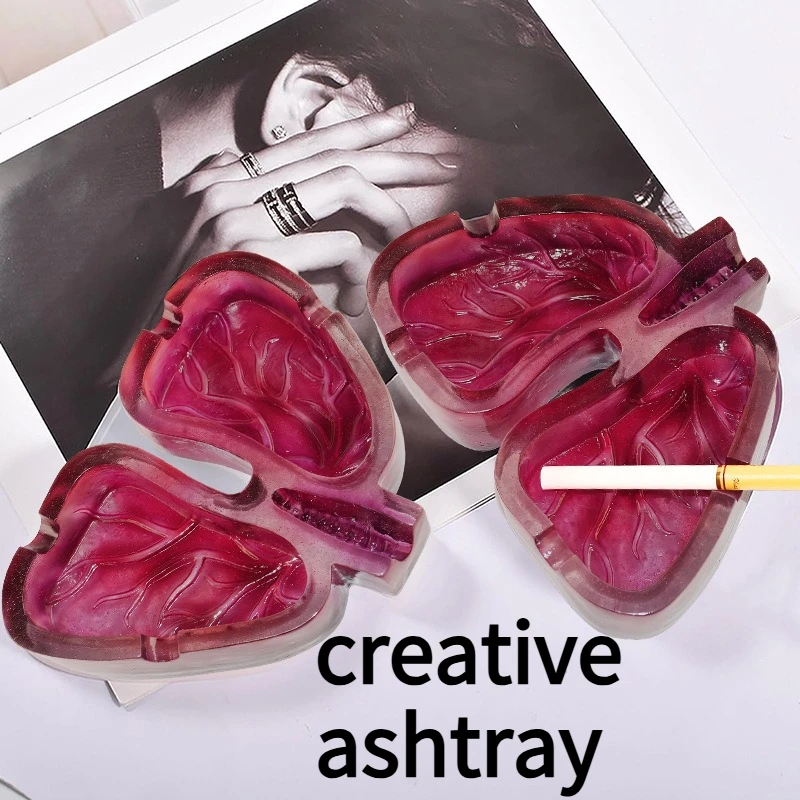 Creative Resin Household Ashtray Lung Shaped Anti Fly Ash Office Desktop Multi-purpose Ashtray Ornament