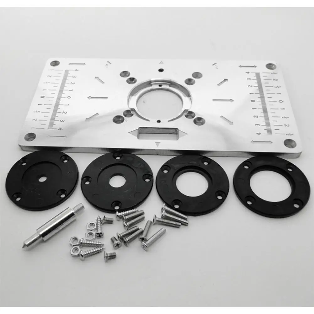 Router Table Insert Plate Aluminum Alloy Milling Trimming Machine For Woodworking Benches Router Plate Wood Tools