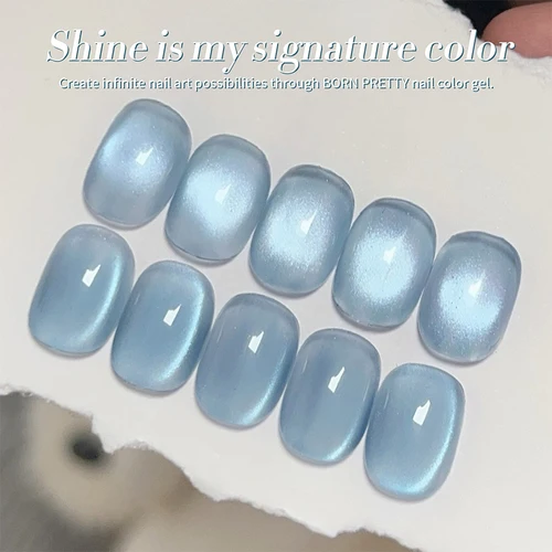 Imagen 2 del producto BORN PRETTY Blue Wave Ponit Cat Esmalte de uñas de gel magnético Cuentas de vidrio de luz de luna 10 ml Esmaltes semipermanentes para remojar