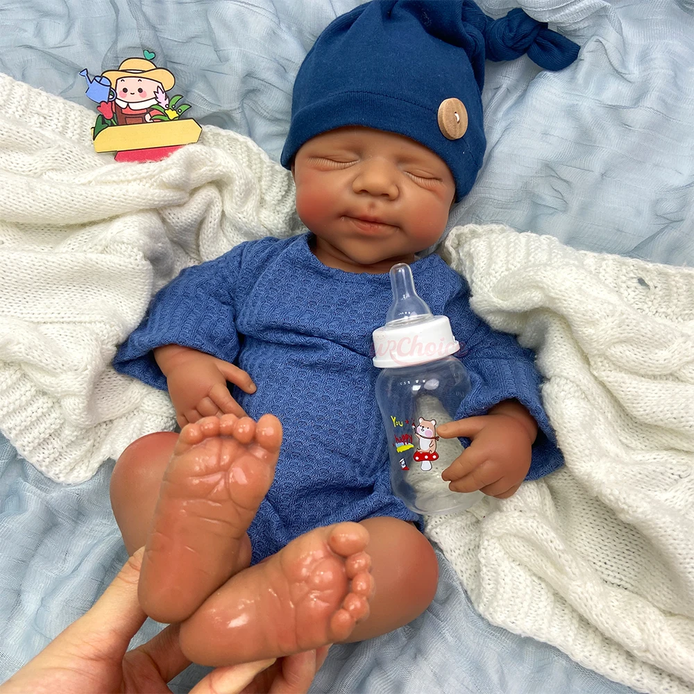20Inch Hand-Painted Silicone Reborn Doll Realistic Skin Texture Can Use Pacifiers Doll for Adult Collectors and Display