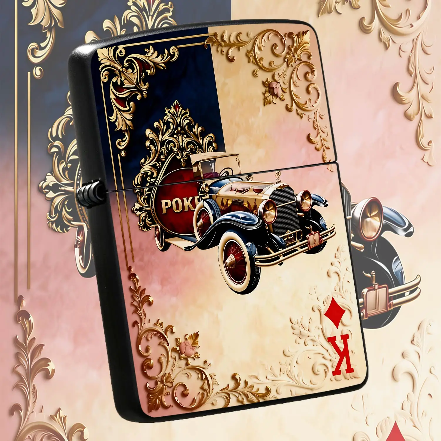 Retro Baroque Carved Vintage Car Themed K Creative Lighter, Exquisite Stylish Accessory, Perfect For Daily Gathering Gifting Multiple Scenarios, Artistic Collectible Practical Present, Unique Thoughtful Gift For Friends A Humorous And Inter
