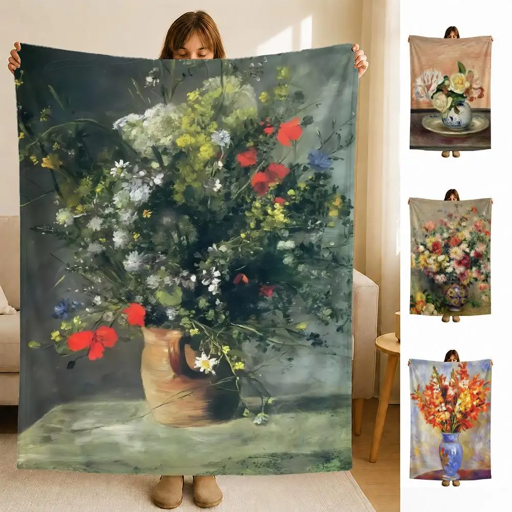 artist P-Auguste R-Renoir Throw Soft Flannel Blanket for Bed Bedroom Sofa Picnic Throw Skin-friendly Breathable Gift Cover