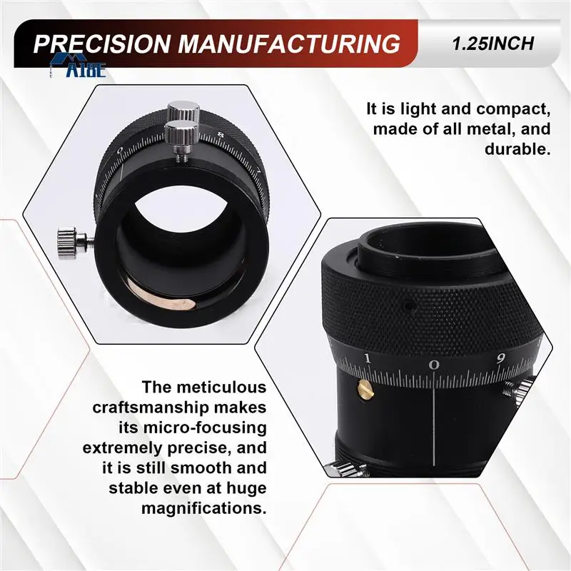 

A18E-1.25Inch Double Helical Focuser To 2 Inch Interface For Astronomical Telescope / Guidescope With Brass Compression Ring