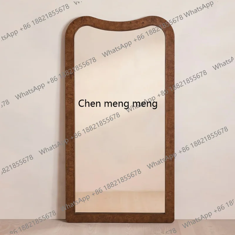 

Simple Chinese style, full-body mirror, wavy top frame, retro floor, bedroom cloakroom dressing, fitting mirror