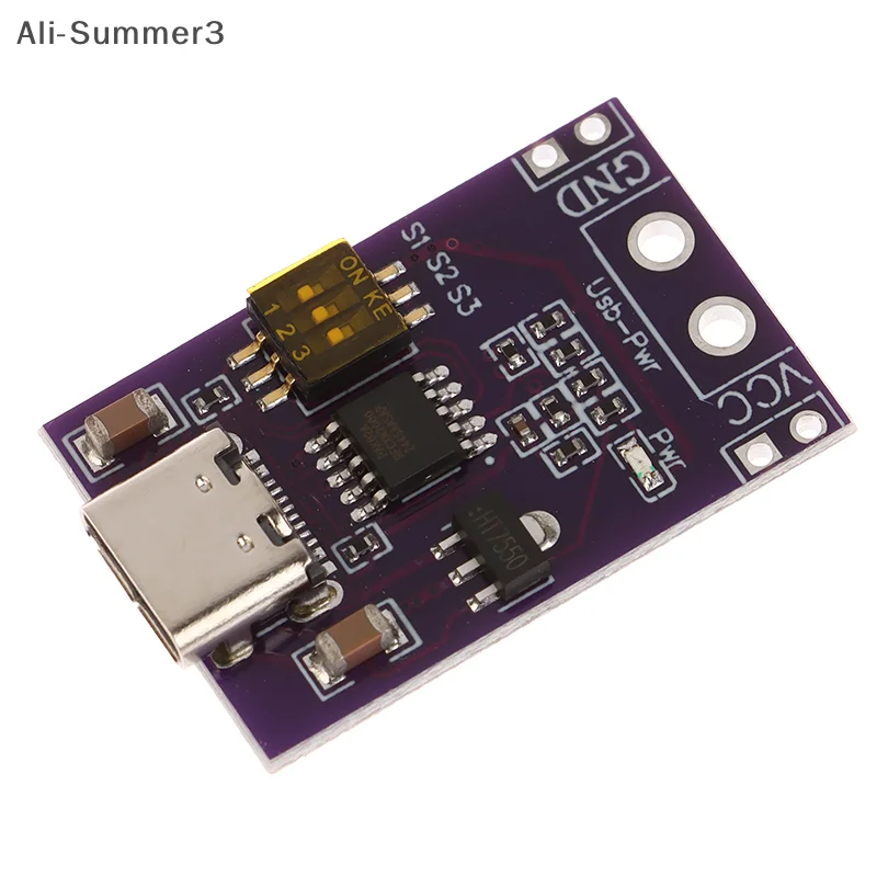 1Pcs PD/QC/AFC Fast Charge Decoy Trigger Support 5V 9V 12V 15V 20V Fixed Voltage Output Type-C USB For Phone And Solar