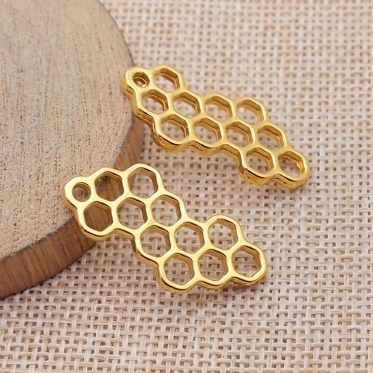 20pcs 31x15mm(1.22x0.59inch) 3 Colors Honeycomb Charms DIY Jewelry Accessories Bulk