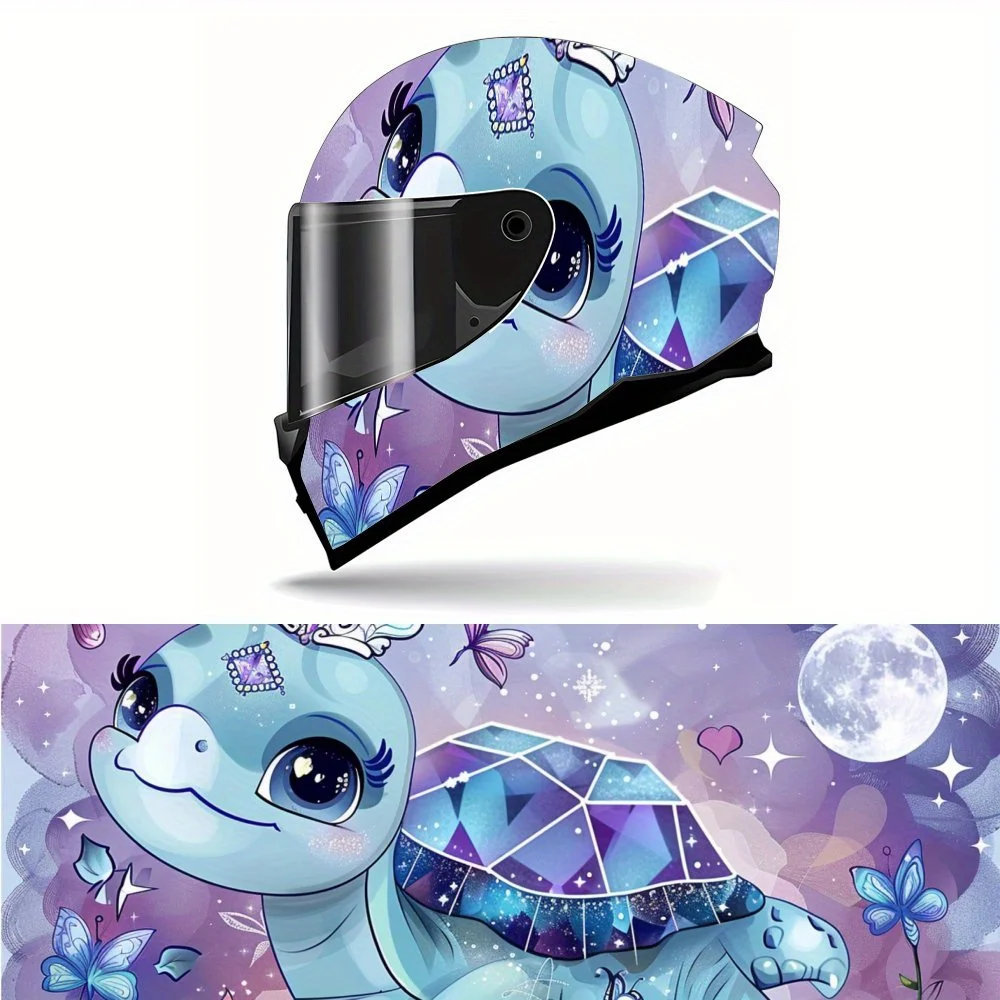 Agile Purple Turtle Motorcycle Helmet Decal, Anti-scratch Helmet Sticker, Self-adhesive Waterproof Helmet Vinyl Wraps Decoration