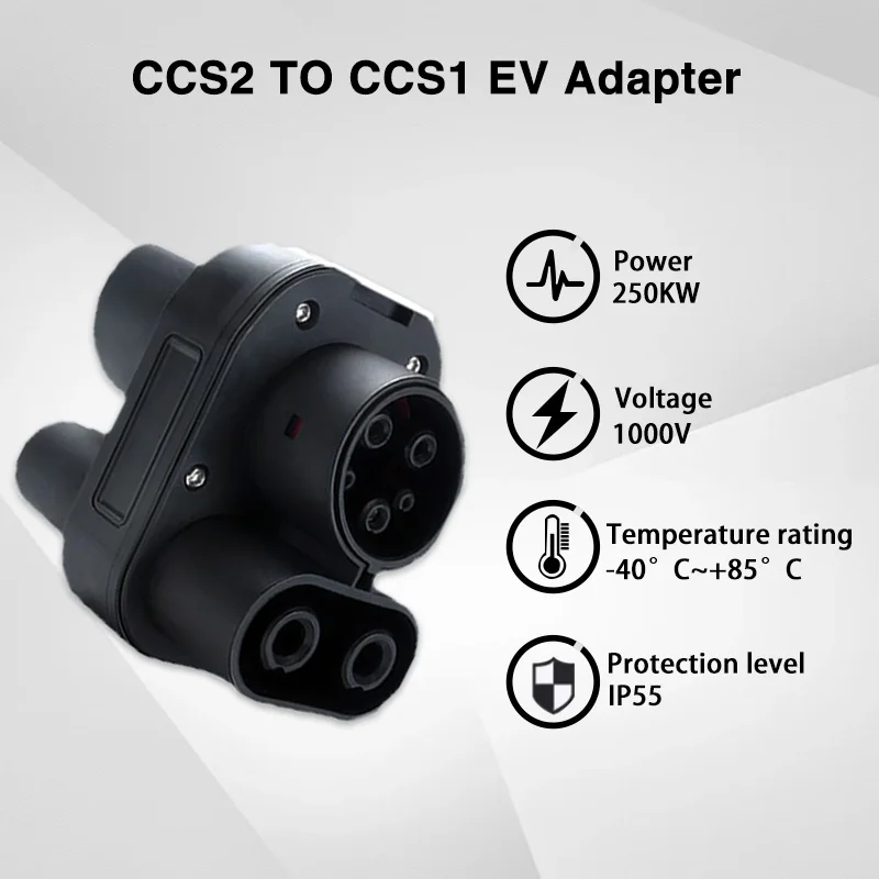 20% discount on CCS2 To CCS1 DC EV Adapter Fast Charging 250A 250KW Use for CCS1 Station Charging Converter  in Ukraine national