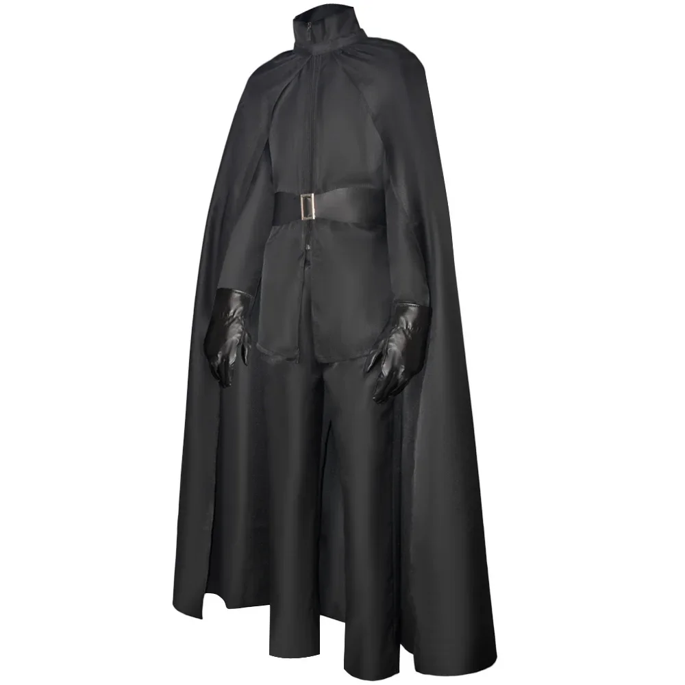 V for Vendetta Black Killer Suit Cosplay Costume with Cloak Halloween Christmas Masquerade Carnival Party Outfits for Adult