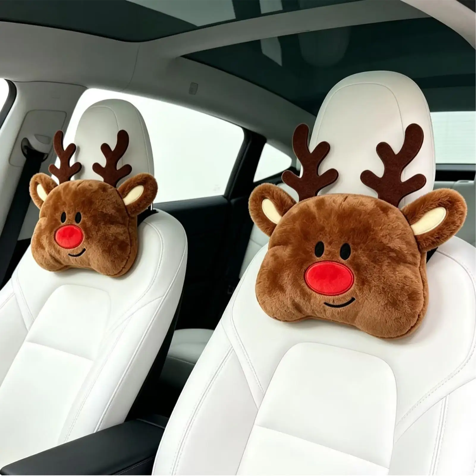 Car Headrest Pillow Holiday Support Cushion Christmas Decoration Car Seat Neck Pillow For Driver Driving Travel Commuting