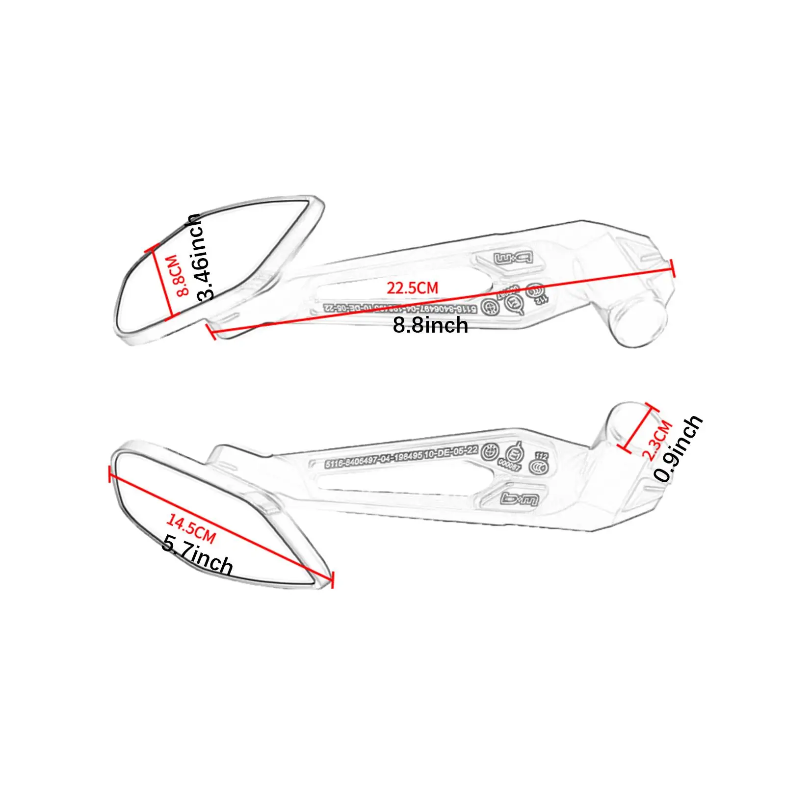 Motorcycle Rearview Mirror Accessories 1 Pair for R1200GS LC Adventuer Professional Simple Installation Repair Parts