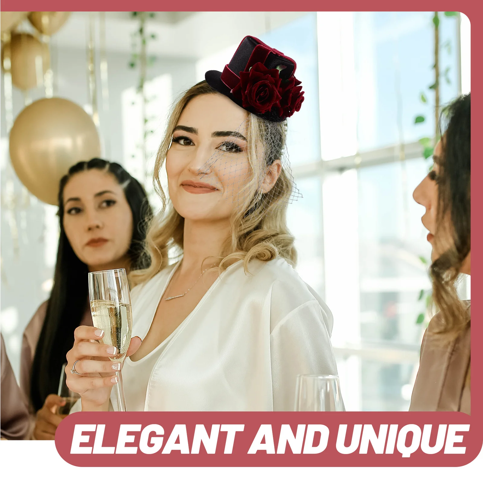 

Red Rose Hair Hat Vintage Party Headwear For Women Girls Gauze Hairpin Flower Hairpins Lady Bobby Lady Bobby Pin Pin