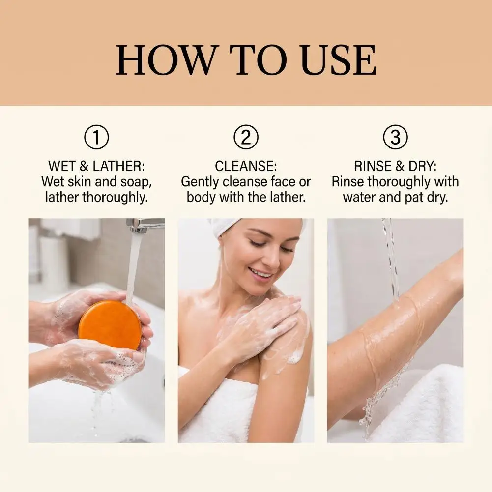 Persimmon Body Deodorizing Soap Bar, Natural Extract Body Clean Persimmon Soap, For Men & Women Long Lasting Freshness Of Body