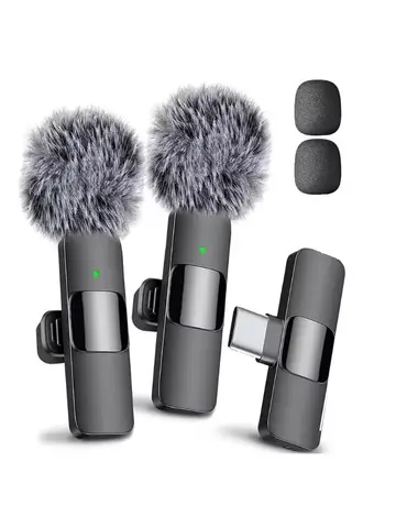NEW Wireless Lavalier Microphone Audio Video Recording Mini Mic For iPhone Android Laptop Live Gaming Mobile Phone Microphone