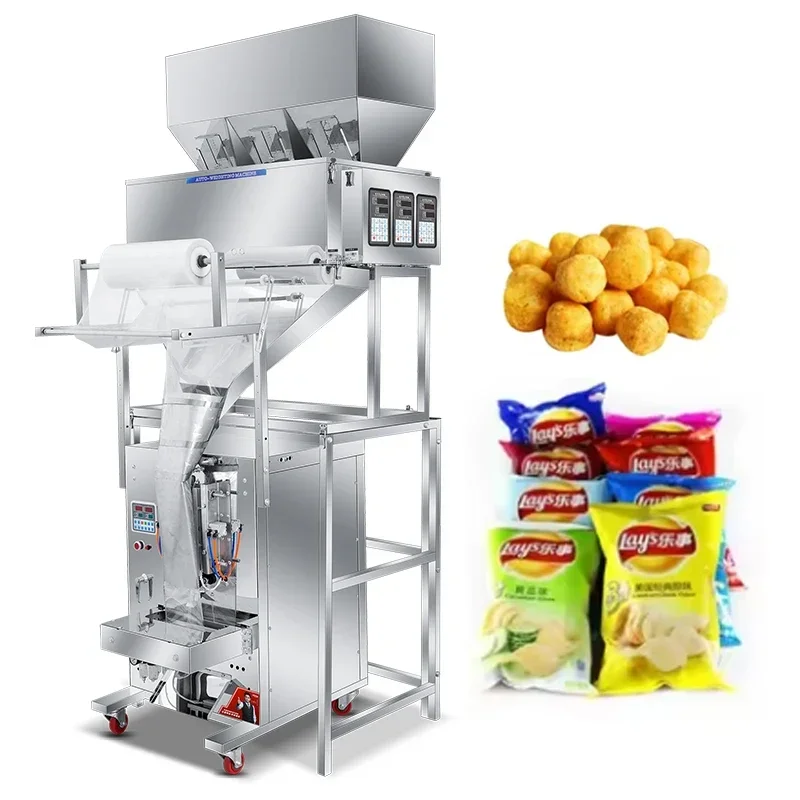 Potato Chips And Peanut Granules Packaging Machine Grain Vertical Fully Automatic Weighing Nut Packaging Machine Equipment
