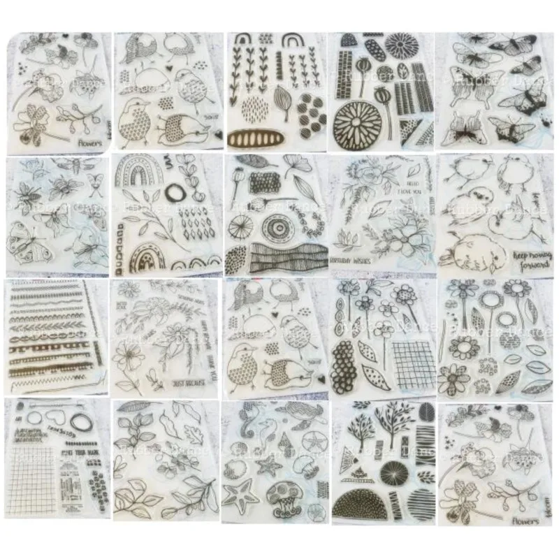 New Flower Animal background transparent Clear Silicone Stamp/Seal for DIY scrapbooking/photo album Decorative clear stamp B0024