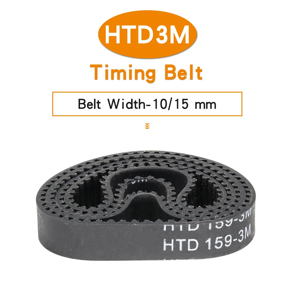 HTD 3M synchronous Timing belt C=141/144/147/150/153/156/159/162/165/168/171 Width 6/10/15/20/25/30mm Arc Teeth Pitch 3mm
