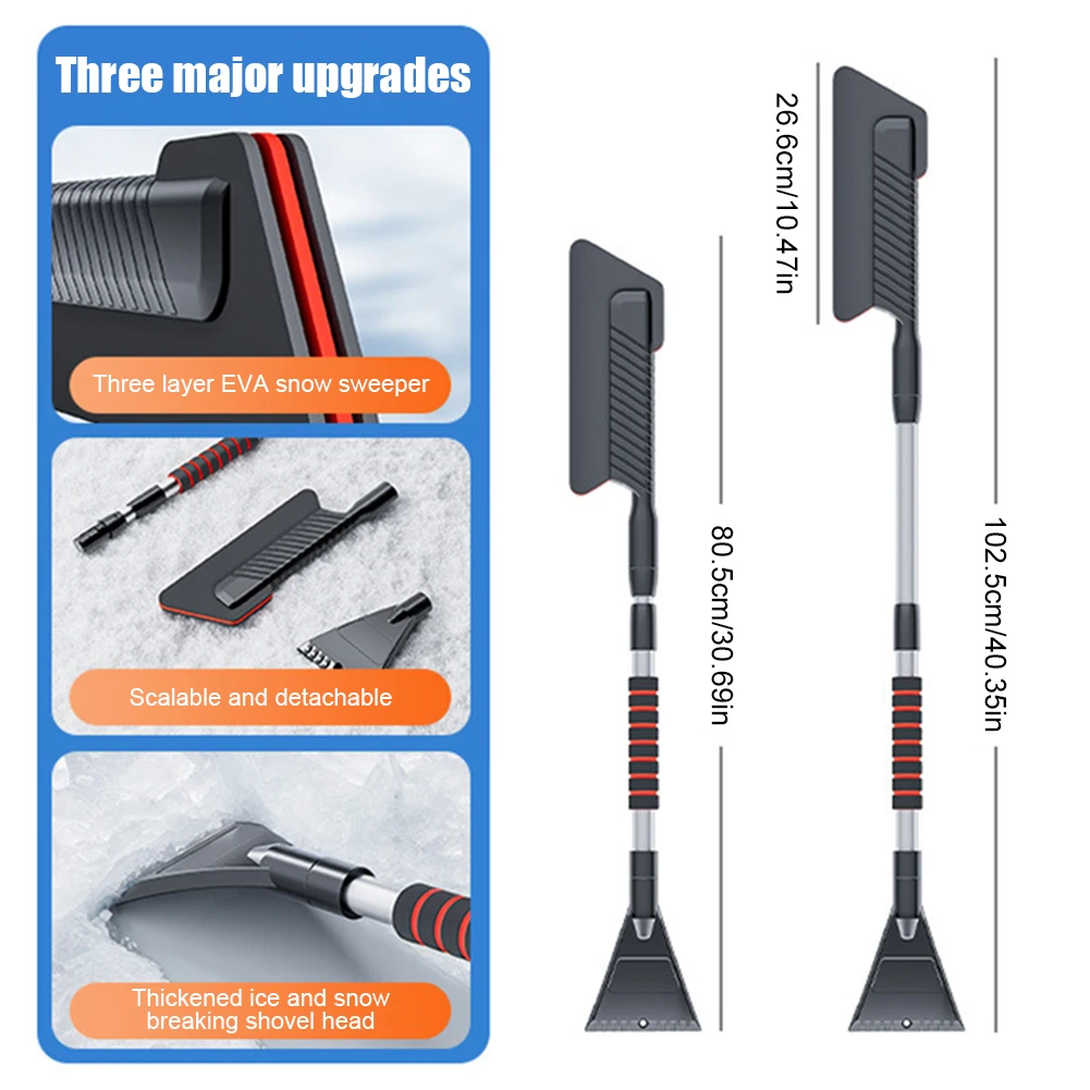 

Автомобильная лопата для удаления снега, съемная многофункциональная телескопическая лопата для удаления льда, автомобильные зимние инструменты для подметания снега