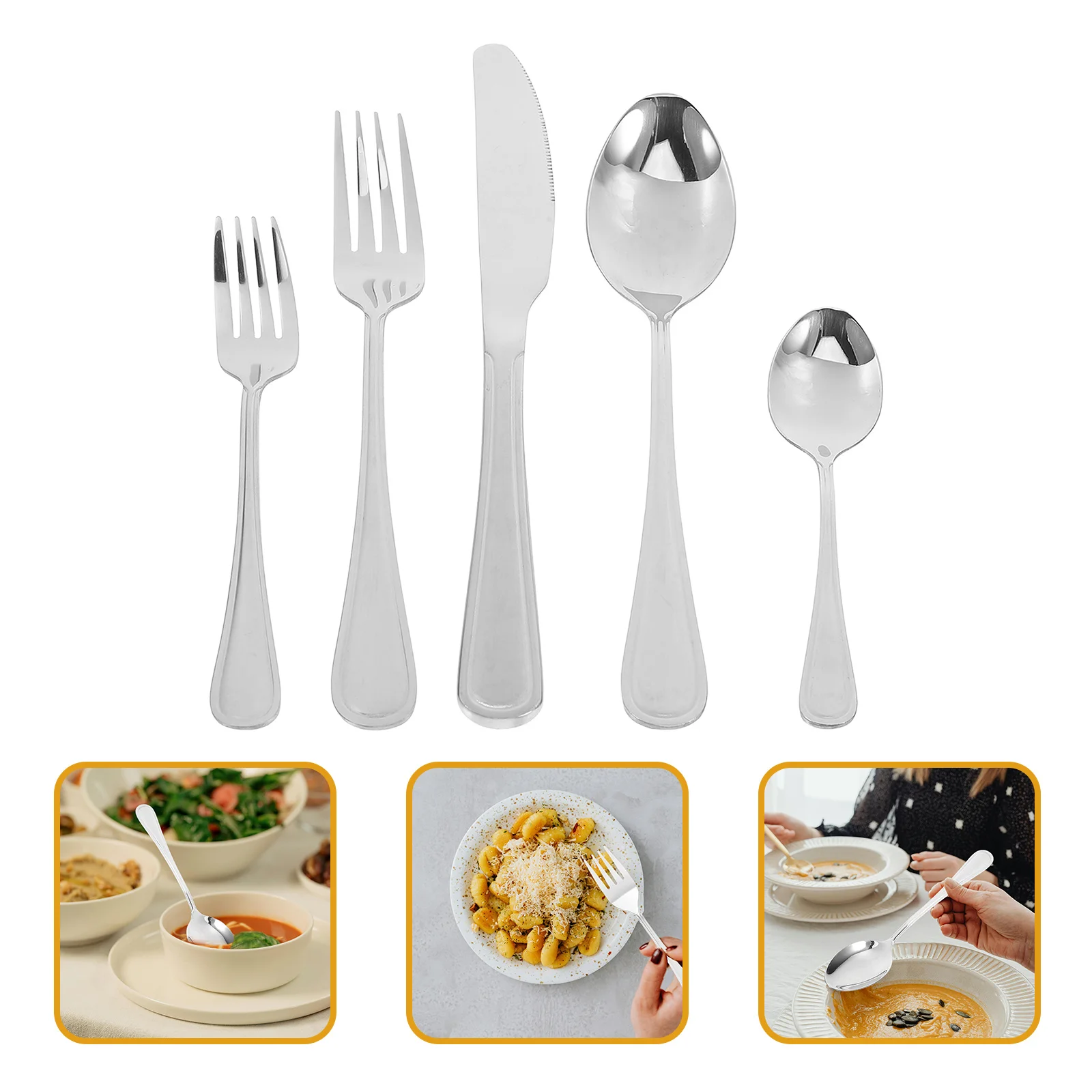 

1Set Stainless Steel Fork Spoon Set Reliable Daily Use Elegant Design for Family Gatherings Parties Home Stainless Steel Forks