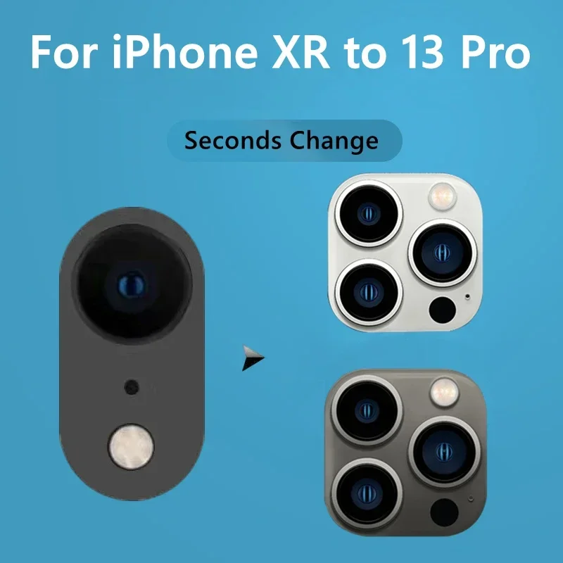 

Dropshipping Fake Camera Lens Sticker Seconds Change For iPhone XR to 13Pro Screen Len Protector For iPhone XR Change to 13 Pro