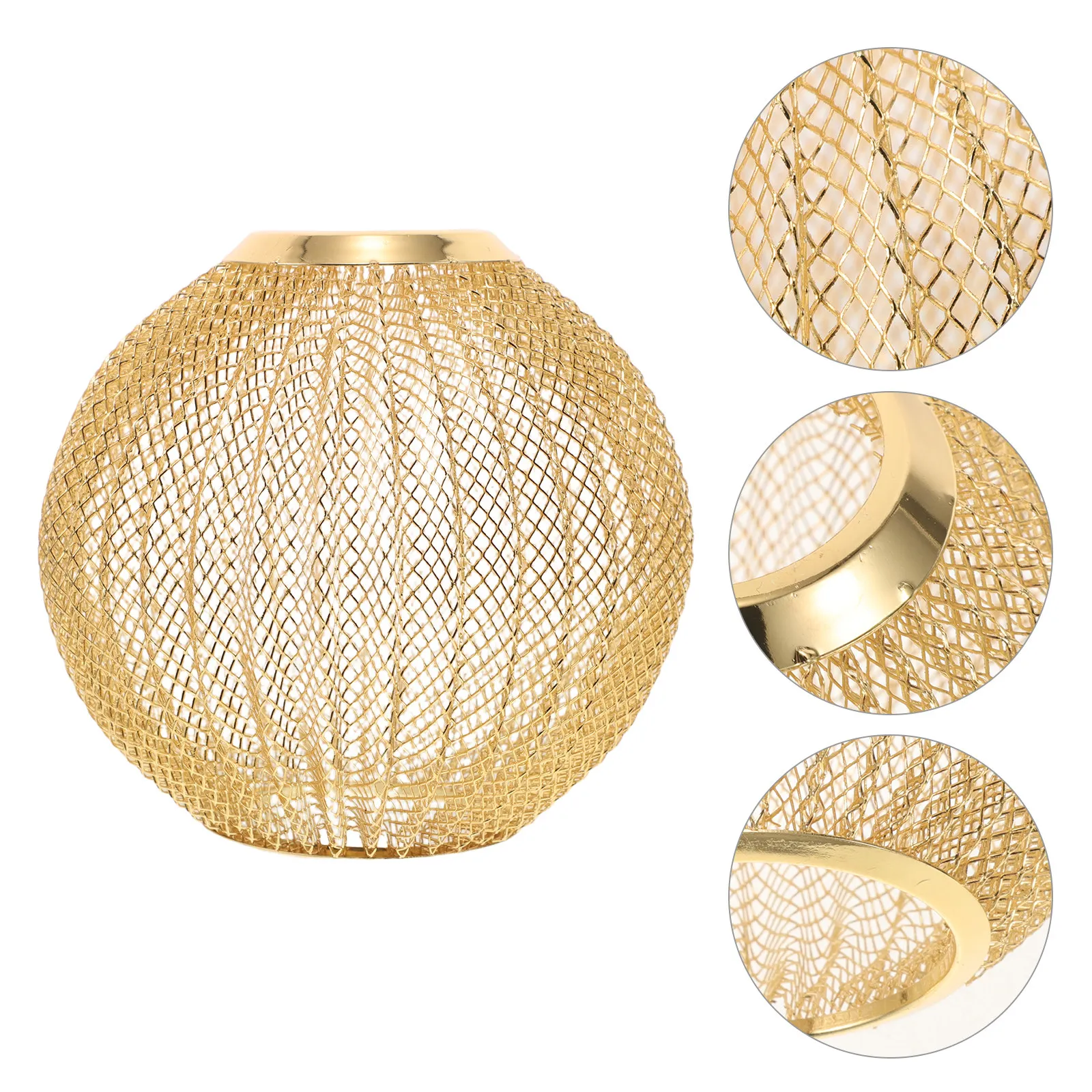 Iron Wire Wave Pattern Lampshade Metal Mesh Globe Cover Pendant Ceiling Light Fixture Rustic Industrial Home Decor